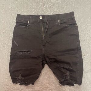 Milano Di Rouge Black Distressed Denim Shorts – Street Luxe Style 31